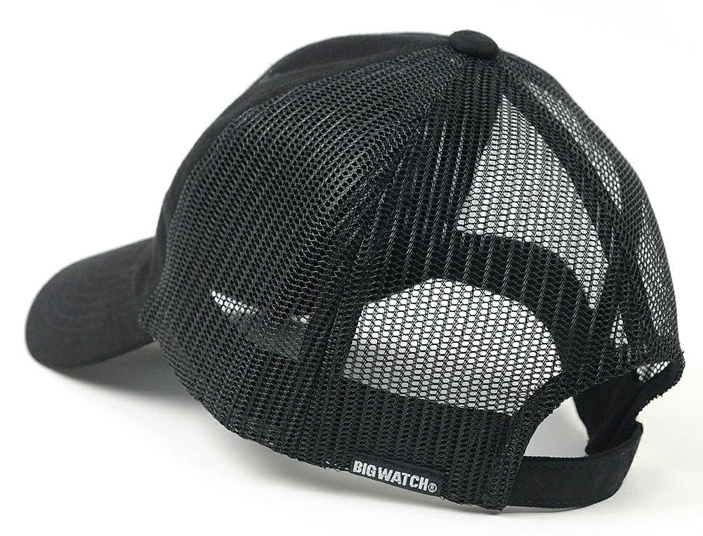 コットンキャップ BIGWATCH正規品 ブラック 6パネル メッシュキャップ ビッグサイズ ビッグワッチ メッシュ ゴルフキャップ スポーツ TCP-11M 春 夏 秋 UVケア