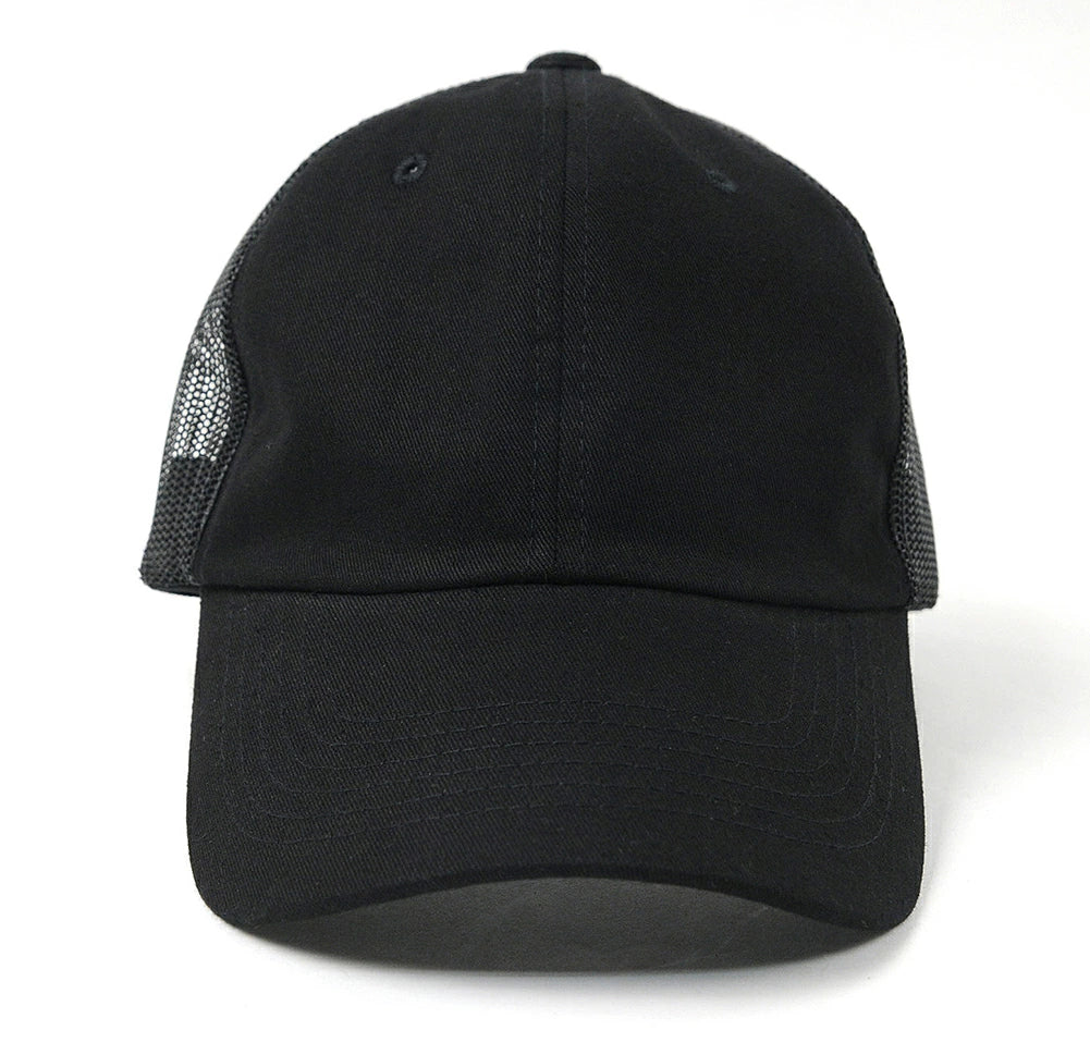 コットンキャップ BIGWATCH正規品 ブラック 6パネル メッシュキャップ ビッグサイズ ビッグワッチ メッシュ ゴルフキャップ スポーツ TCP-11M 春 夏 秋 UVケア