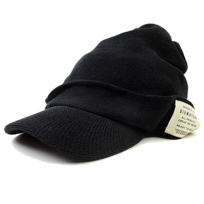 ヘンプシェード ニット ブラック 黒 ニットキャップ ルーズ ビッグワッチ つば付ニット サイズ TH-01 春 秋 冬 春 夏 秋 UVケア BIGWATCH正規品