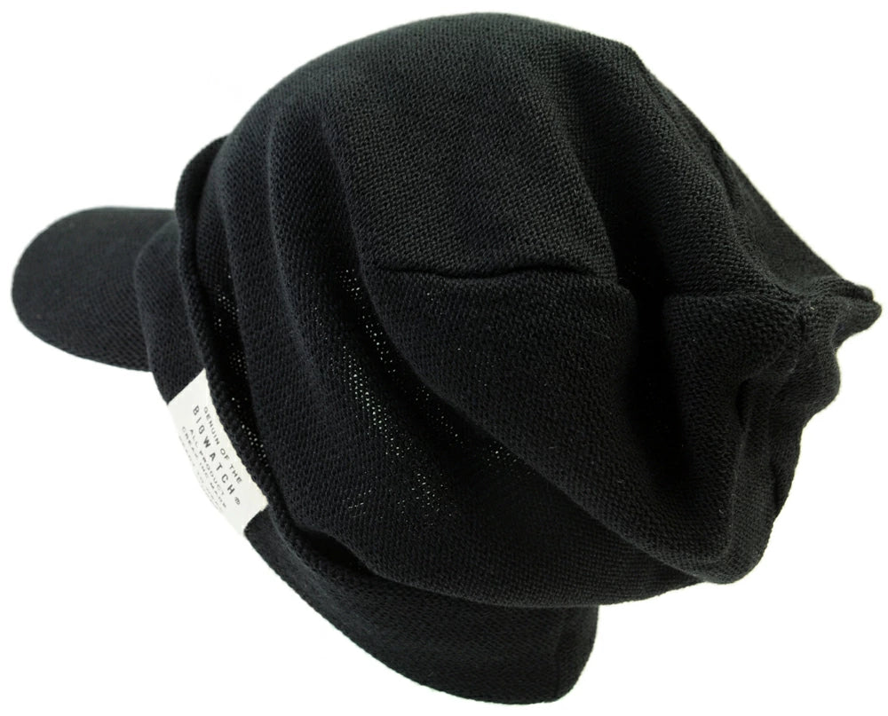 ヘンプシェード ニット ブラック 黒 ニットキャップ ルーズ ビッグワッチ つば付ニット サイズ TH-01 春 秋 冬 春 夏 秋 UVケア BIGWATCH正規品