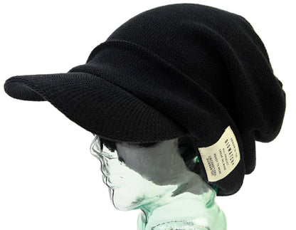 ヘンプシェード ニット ブラック 黒 ニットキャップ ルーズ ビッグワッチ つば付ニット サイズ TH-01 春 秋 冬 春 夏 秋 UVケア BIGWATCH正規品