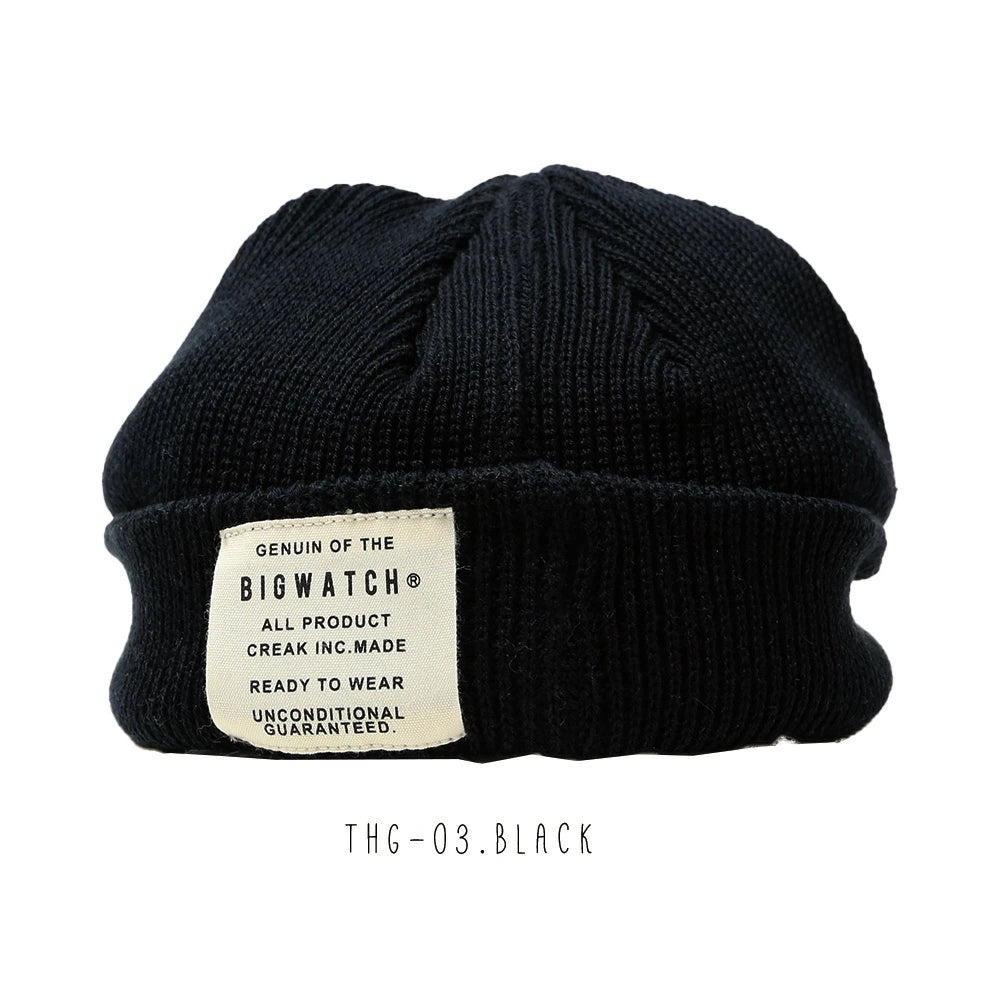 ショートワッチ 黒,ベージュ,カーキ 浅め ニット帽 ニットキャップ THG-03,04,05 秋冬 男女兼用 BIGWATCH正規品レディース メンズ