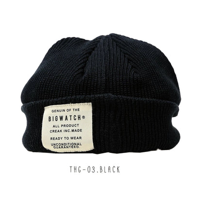 ショートワッチ 黒,ベージュ,カーキ 浅め ニット帽 ニットキャップ THG-03,04,05 秋冬 男女兼用 BIGWATCH正規品レディース メンズ