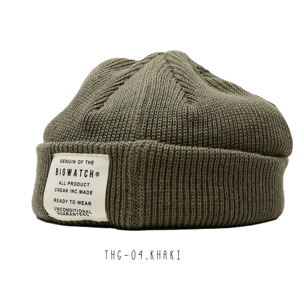 ショートワッチ 黒,ベージュ,カーキ 浅め ニット帽 ニットキャップ THG-03,04,05 秋冬 男女兼用 BIGWATCH正規品レディース メンズ
