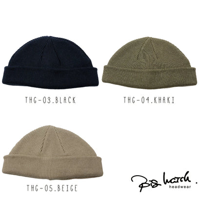 ショートワッチ 黒,ベージュ,カーキ 浅め ニット帽 ニットキャップ THG-03,04,05 秋冬 男女兼用 BIGWATCH正規品レディース メンズ