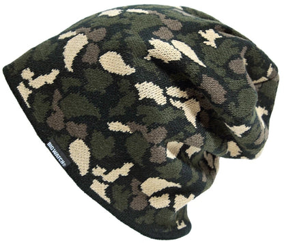 カモ柄(迷彩柄)ニット BIGWATCH正規品 ビッグワッチ ニットキャップ ニット帽  ルーズ ワッチ ビーニー ビッグサイズ TK-01 春 秋 冬