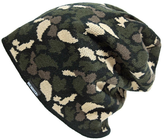 カモ柄(迷彩柄)ニット BIGWATCH正規品 ビッグワッチ ニットキャップ ニット帽  ルーズ ワッチ ビーニー ビッグサイズ TK-01 春 秋 冬