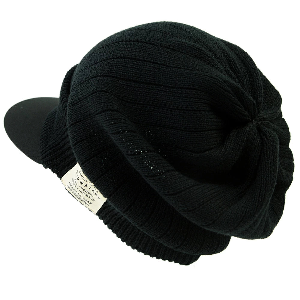 リブニット シェードニットキャップ 帽子 ビッグワッチ シェード ニット 黒 TR-01 春 夏 秋 UVケアBIGWATCH正規品