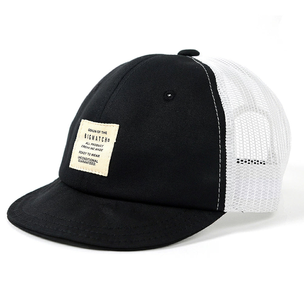 ブリッジキャップ BIGWATCH正規品 ブラック/ホワイト ビッグワッチ メッシュキャップ つば 短い アンパイア UCPM-02 春 夏 秋