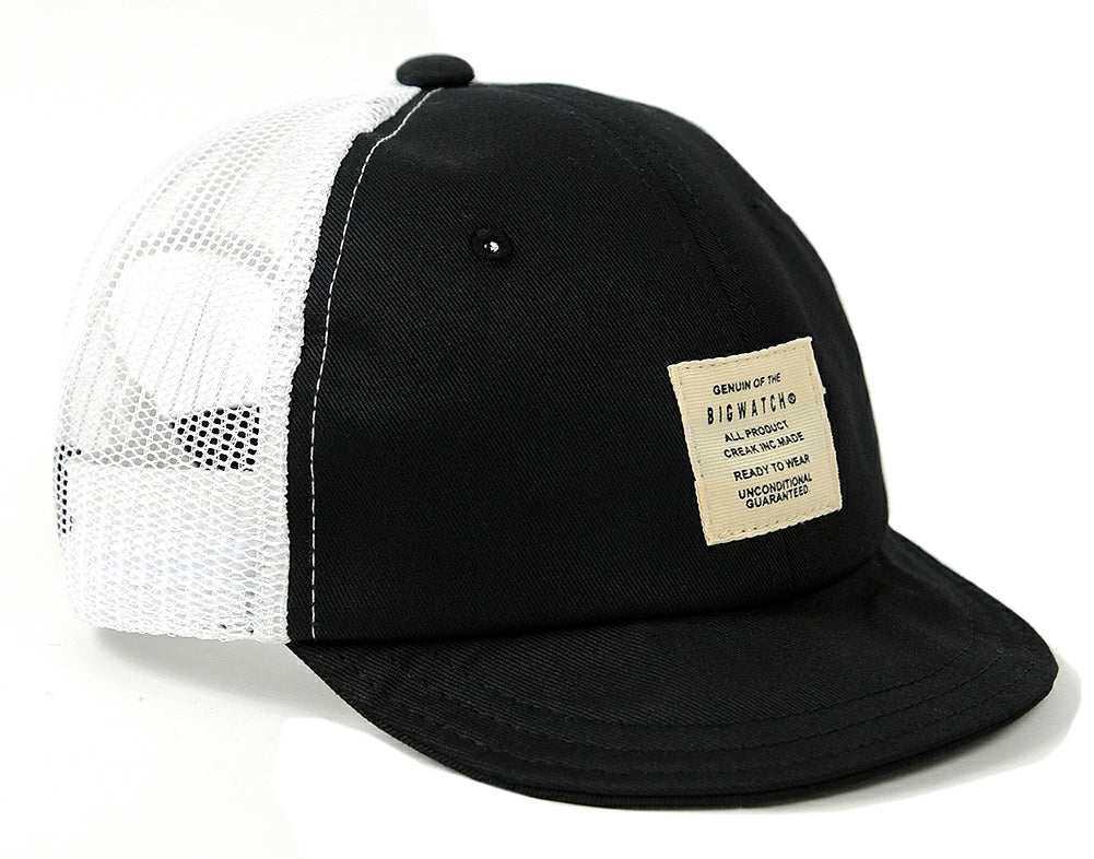 ブリッジキャップ BIGWATCH正規品 ブラック/ホワイト ビッグワッチ メッシュキャップ つば 短い アンパイア UCPM-02 春 夏 秋