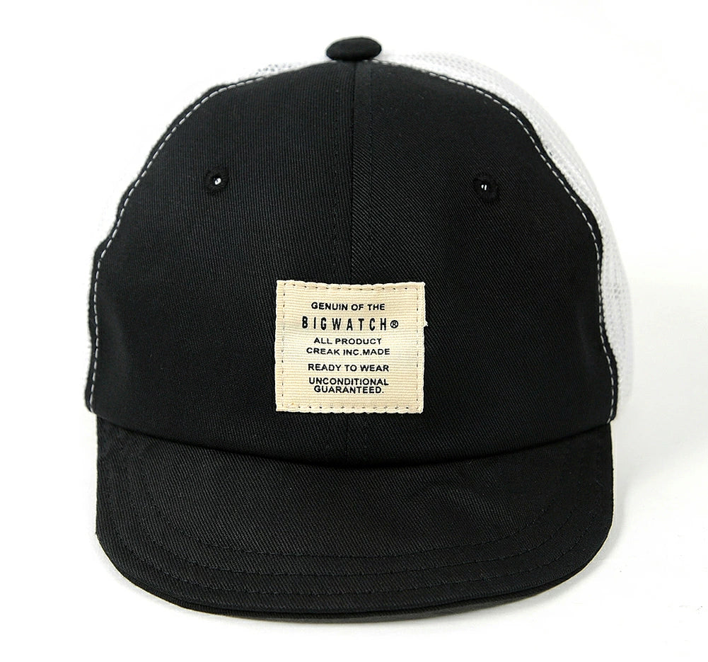 ブリッジキャップ BIGWATCH正規品 ブラック/ホワイト ビッグワッチ メッシュキャップ つば 短い アンパイア UCPM-02 春 夏 秋