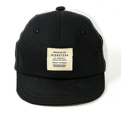 ブリッジキャップ BIGWATCH正規品 ブラック/ホワイト ビッグワッチ メッシュキャップ つば 短い アンパイア UCPM-02 春 夏 秋