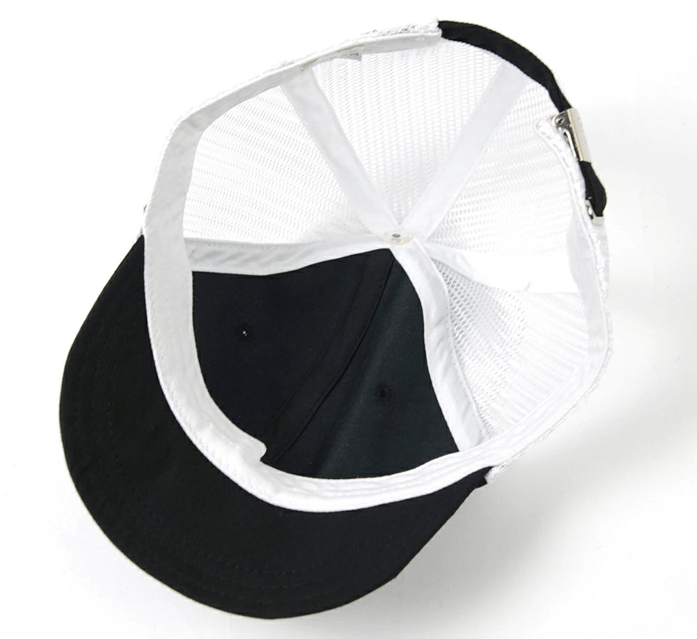 ブリッジキャップ BIGWATCH正規品 ブラック/ホワイト ビッグワッチ メッシュキャップ つば 短い アンパイア UCPM-02 春 夏 秋