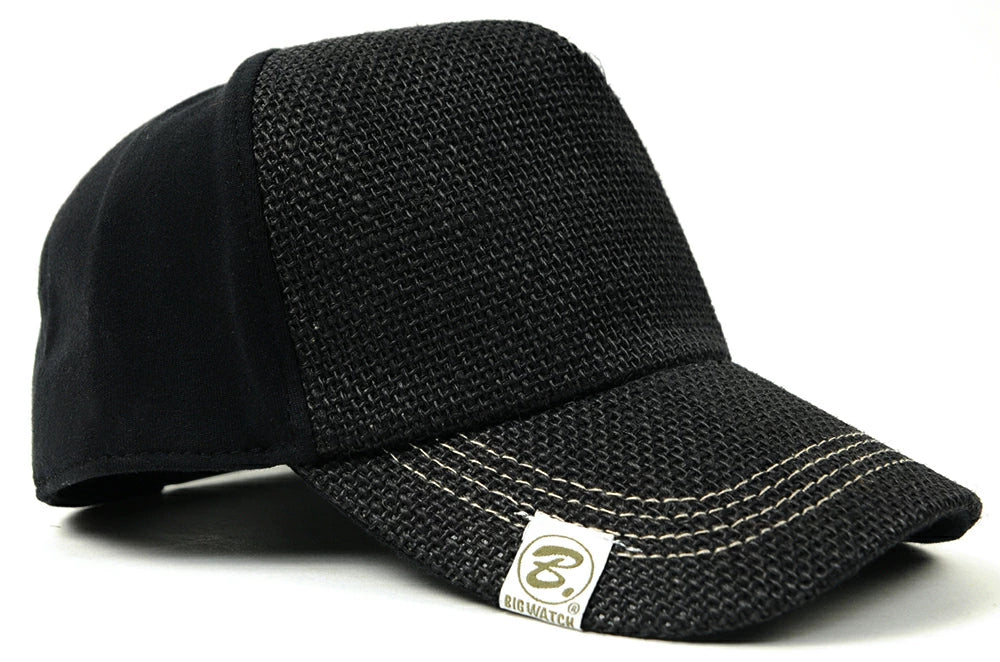 無地 ヘンプ コットン キャップ ビッグワッチ BIGWATCH正規品 オールブラック 黒 WCPMCT-01 春 夏 秋 男女兼用サイズ キャップ