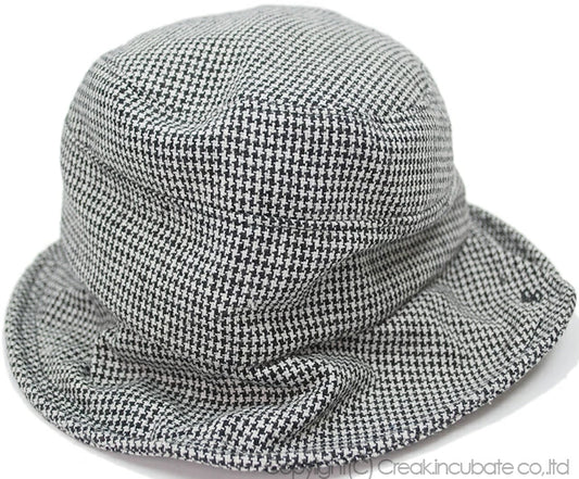 ハット ツイード ビッグワッチ BIGWATCH グレー 千鳥格子 ハウンドトゥース ドッグトゥース グレンチェック WH-02 春 夏 秋 UVケア バケットハット 大きいサイズ メンズ 帽子 レディース