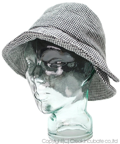 ハット ツイード ビッグワッチ BIGWATCH グレー 千鳥格子 ハウンドトゥース ドッグトゥース グレンチェック WH-02 春 夏 秋 UVケア バケットハット 大きいサイズ メンズ 帽子 レディース