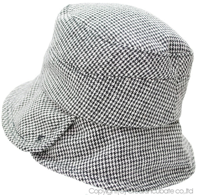 ハット ツイード ビッグワッチ BIGWATCH グレー 千鳥格子 ハウンドトゥース ドッグトゥース グレンチェック WH-02 春 夏 秋 UVケア バケットハット 大きいサイズ メンズ 帽子 レディース