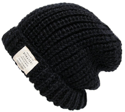 ウール ビッグワッチ ブラック 黒 BIGWATCH正規品 ニットキャップ 大きめサイズ ワッチキャップ 防寒対策 W-03 春 秋 冬 大きいサイズ メンズ 帽子 ニット帽 ロング