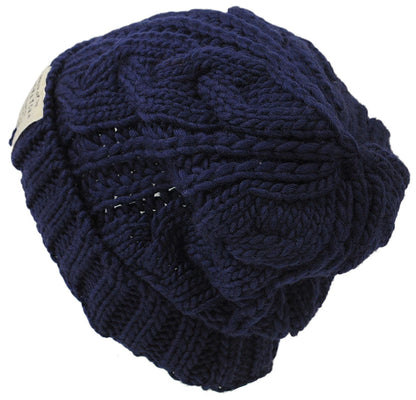 ケーブル ロングウールニットワッチ 大きいサイズ メンズ 帽子 BIGWATCH正規品 ニットキャップ ウール100% ケーブル ビーニーネイビー 紺 防寒 W-07 春 秋 冬 ビッグワッチ