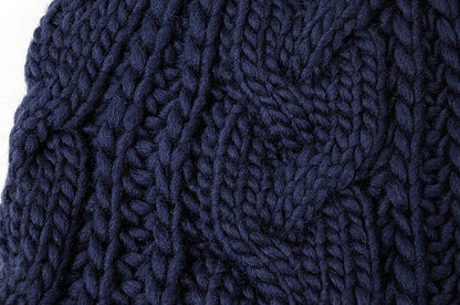 ケーブル ロングウールニットワッチ 大きいサイズ メンズ 帽子 BIGWATCH正規品 ニットキャップ ウール100% ケーブル ビーニーネイビー 紺 防寒 W-07 春 秋 冬 ビッグワッチ