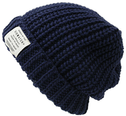 ロングウールBIGWATCH 大きいサイズ 帽子 BIGWATCH正規品 ニット帽 メンズ 大きいサイズ ロング ウール ビッグワッチ ネイビー 紺 W-09 春 秋 冬