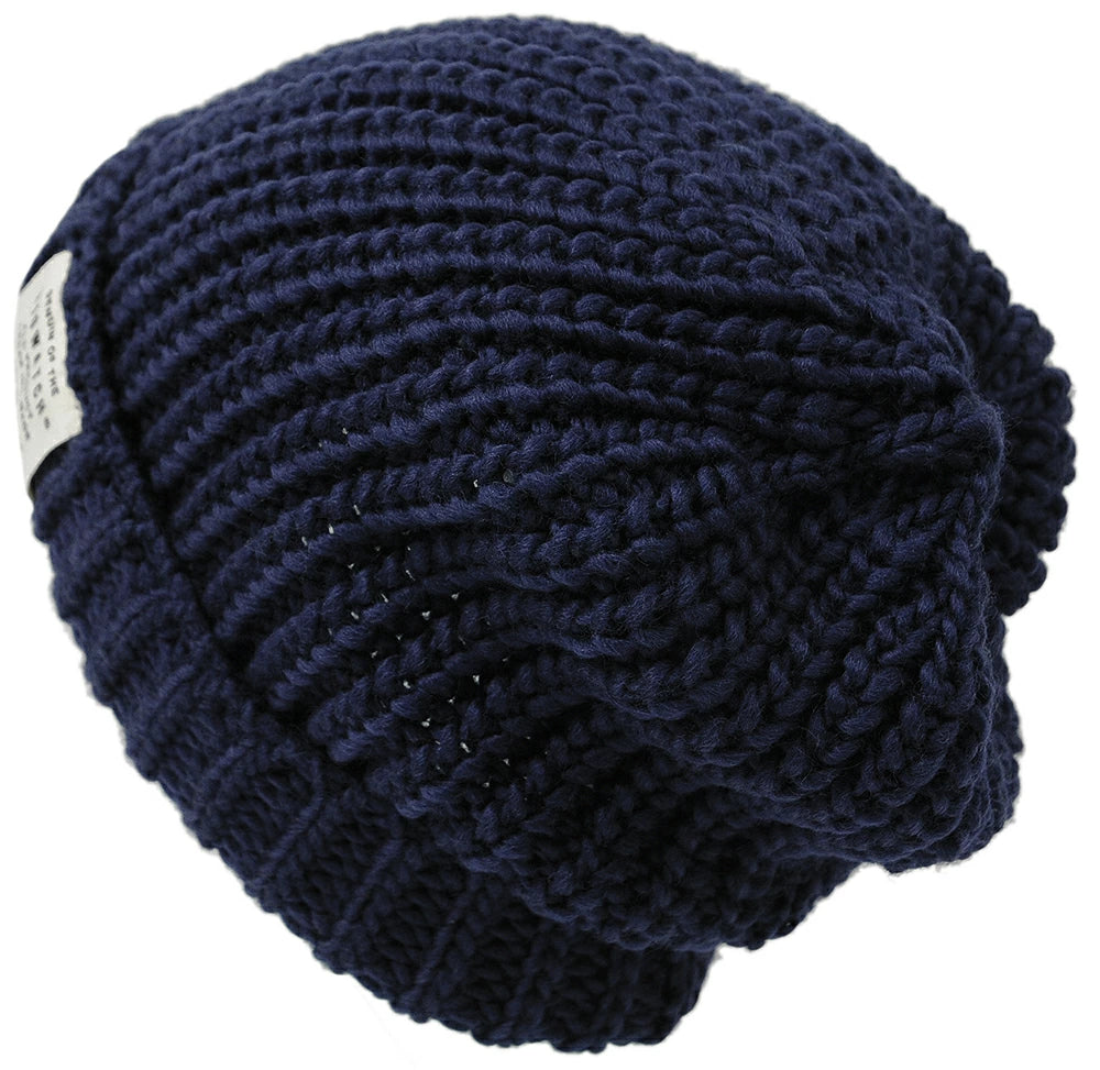 ロングウールBIGWATCH 大きいサイズ 帽子 BIGWATCH正規品 ニット帽 メンズ 大きいサイズ ロング ウール ビッグワッチ ネイビー 紺 W-09 春 秋 冬