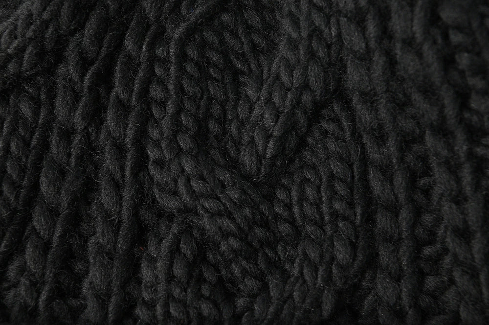 ウール ケーブル ニットキャップ BIGWATCH（Short Ver） 黒 ブラック ビーニー ビッグサイズ ビッグワッチ ワッチキャップ ケーブル 防寒対策 W-10 秋冬 帽子 大きいサイズ