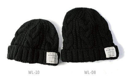 ウール ケーブル ニットキャップ BIGWATCH（Short Ver） 黒 ブラック ビーニー ビッグサイズ ビッグワッチ ワッチキャップ ケーブル 防寒対策 W-10 秋冬 帽子 大きいサイズ