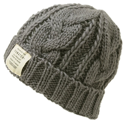 ウール ケーブル ニットキャップ BIGWATCH（Short Ver） チャコールグレー ビッグワッチ ニットワッチ 防寒対策 W-12 春 秋 冬 帽子 大きいサイズ