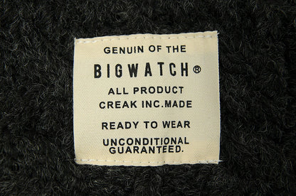 ツバ付き ウール ニットキャップ BIGWATCH ブラック 黒 ビーニー ビッグサイズ ビッグワッチ ワッチキャップ 防寒対策 春 秋 冬 WT-10