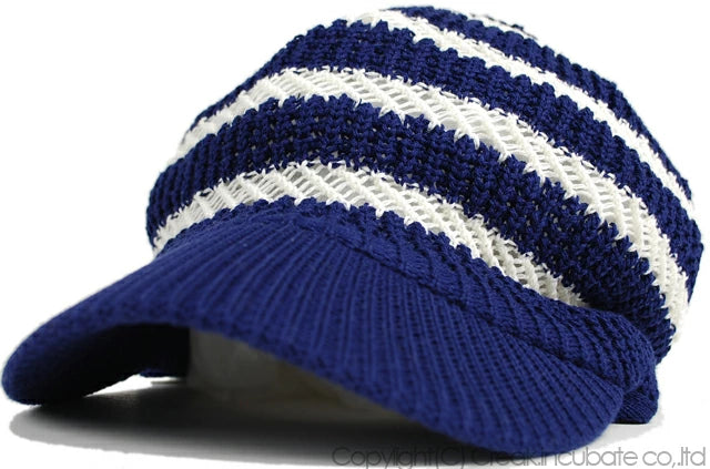 ジャガード ニットキャップ メンズ 帽子 男女兼用 ビッグワッチ BIGWATCH ブルー ホワイト ボーダー WNCA-03