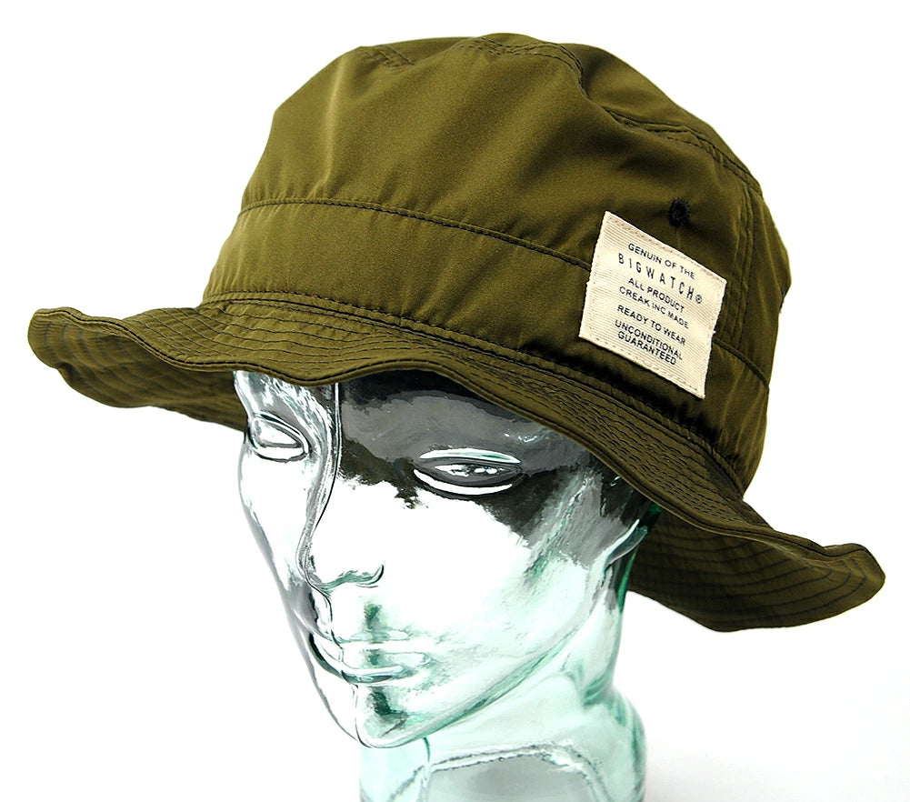 撥水加工 ハット 3色 メンズ ウォータープルーフ ハット ブラック サファリ ワイヤー フェスハット ビッグワッチ WPHA-01 春 夏 秋 UVケア バケットハット BIGWATCH正規品